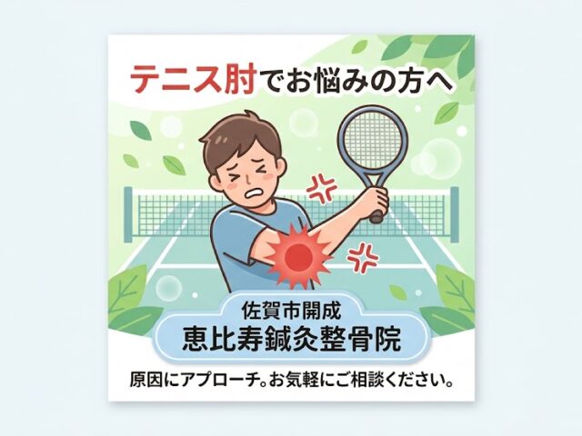 【肘の外側が痛い…それ「テニス肘」かもしれません！】｜佐賀市　恵比寿鍼灸整骨院